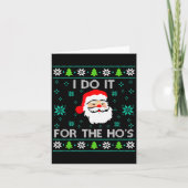 Funny Christmas Xmas Inappropriate Santa I Do It F Kaart (Voorkant)