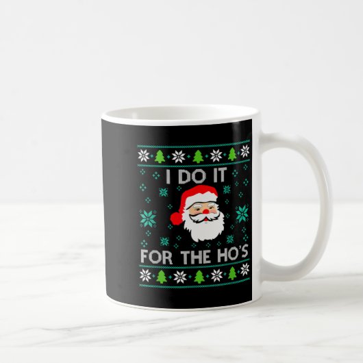 Funny Christmas Xmas Inappropriate Santa I Do It F Koffiemok (Rechts)