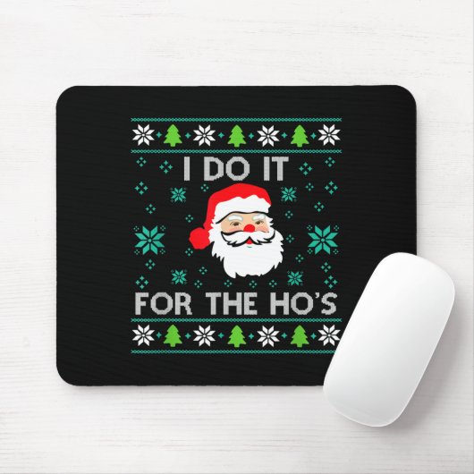 Funny Christmas Xmas Inappropriate Santa I Do It F Muismat (Met muis)
