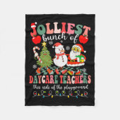 Funny Christmas Xmas Jolliest Bunch Of Daycare Tea Fleece Deken (Voorkant)