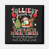 Funny Christmas Xmas Jolliest Bunch Of Daycare Tea Magneet (Voorkant)