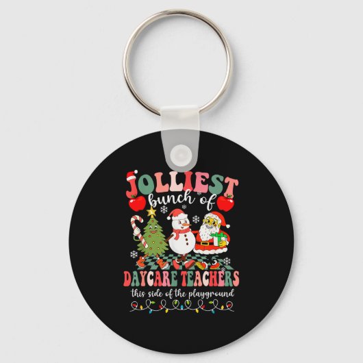 Funny Christmas Xmas Jolliest Bunch Of Daycare Tea Sleutelhanger (Voorkant)