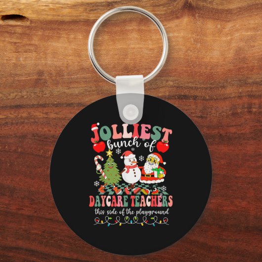 Funny Christmas Xmas Jolliest Bunch Of Daycare Tea Sleutelhanger (Voorkant)