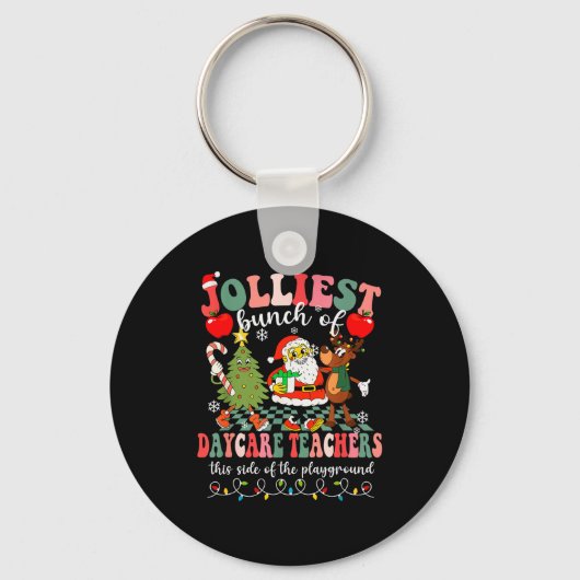 Funny Christmas Xmas Jolliest Bunch Of Daycare Tea Sleutelhanger (Voorkant)