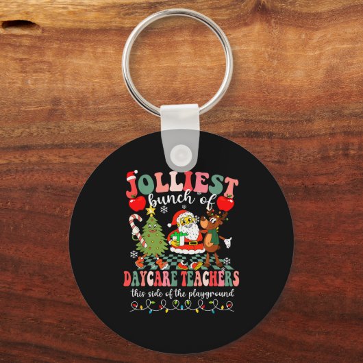 Funny Christmas Xmas Jolliest Bunch Of Daycare Tea Sleutelhanger (Voorkant)