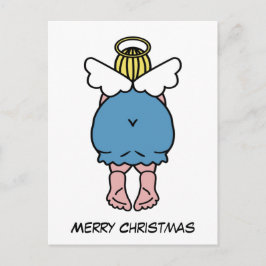Funny Chubby Angel Humor Vrolijk kerstfeest Briefkaart