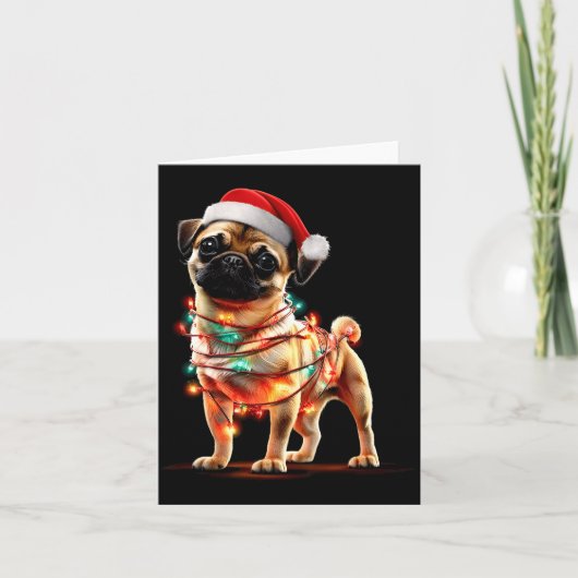 Funny Chug Christmas Graphics Dog Lights Lover Kaart (Voorkant)