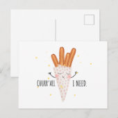 Funny Churr A'll ik heb Churros Valentijnsdag nodi Briefkaart (Voorkant / Achterkant)