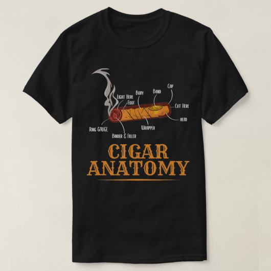 Funny Cigar Anatomy Smoker Cigars Whisky Lover Man T-shirt (Design voorkant)