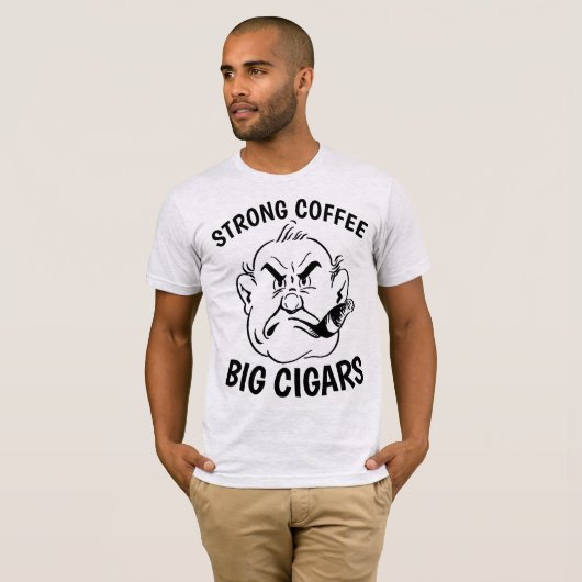 Funny CIGAR & COFFEE-Mannen T-shirts (Voorkant volledig)