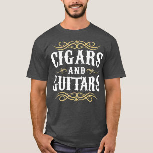 Funny Cigar Guitar Cigar Lover Roking Gift for T-shirt