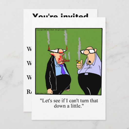Funny Cigar Party-uitnodigingen Kaart (Voorkant / Achterkant)