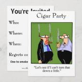 Funny Cigar Party-uitnodigingen Kaart (Voorkant / Achterkant)