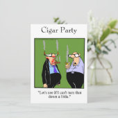 Funny Cigar Party-uitnodigingen Kaart (Staand voorkant)
