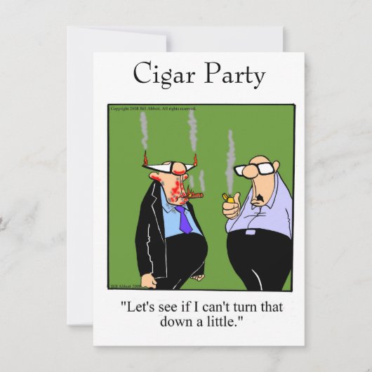 Funny Cigar Party-uitnodigingen Kaart (Voorkant)