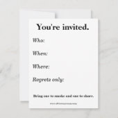 Funny Cigar Party-uitnodigingen Kaart (Achterkant)