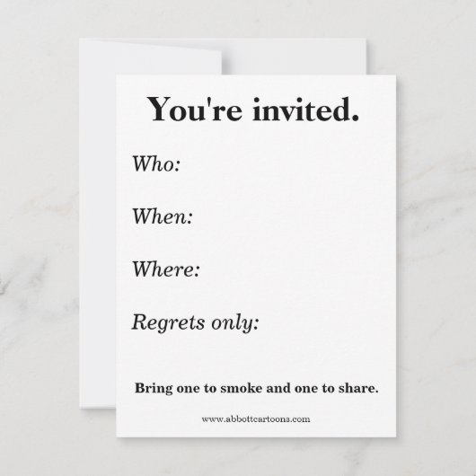 Funny Cigar Party-uitnodigingen Kaart (Achterkant)