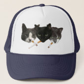 Funny Cigarette Smoking Cats Trucker Pet (Voorkant)