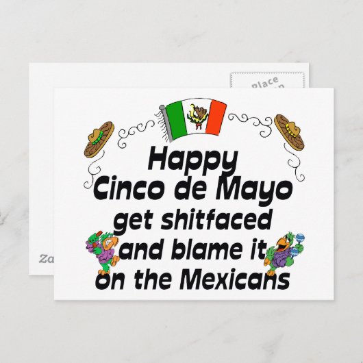 Funny Cinco de Mayo Briefkaart (Voorkant / Achterkant)