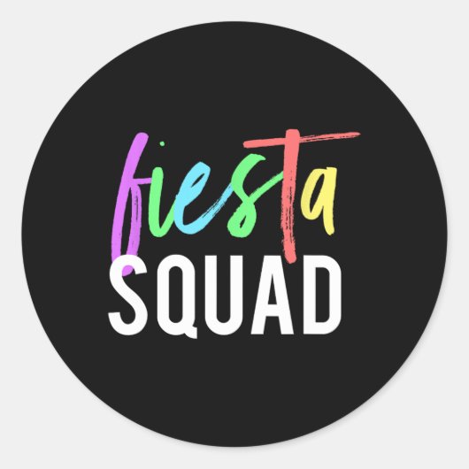 Funny Cinco de Mayo Fiesta Squad Design for Partie Ronde Sticker (Voorkant)
