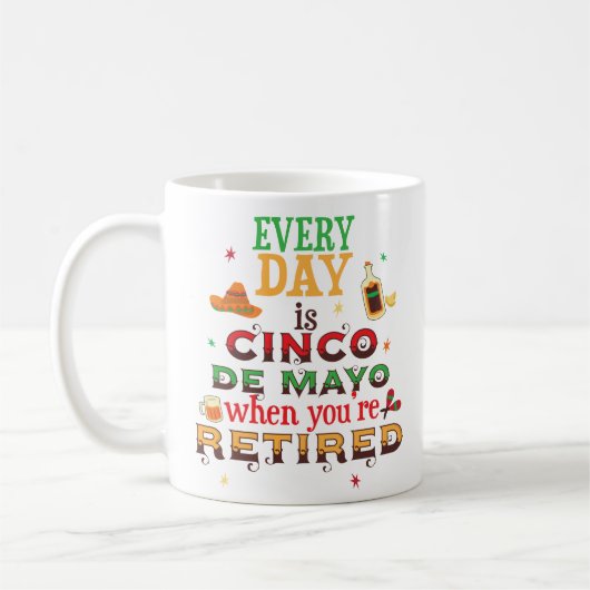 Funny Cinco De Mayo Retirement Coffee Mok in ruste (Links)