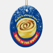 Funny cinnamon roll bakkerij kerst keramisch ornament (Rechts)