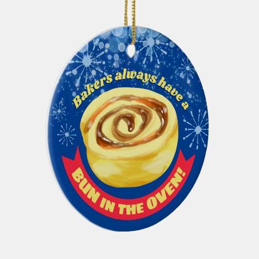 Funny cinnamon roll bakkerij kerst keramisch ornament (Rechts)