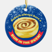 Funny cinnamon roll bakkerij kerst keramisch ornament (Voorkant)