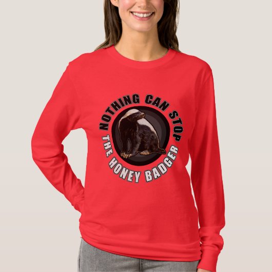 Funny Circle Honey Badger Design for Light of Dark T-shirt (Voorkant)