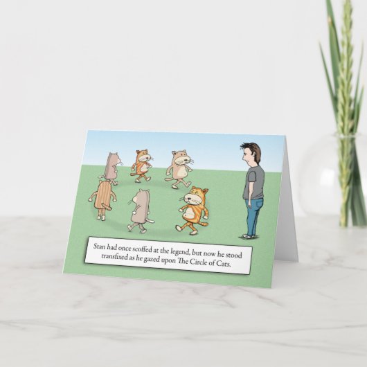 Funny Circle of Cats Birthday Kaart (Voorkant)