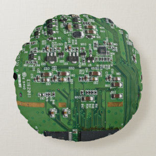 Funny circuit board rond kussen