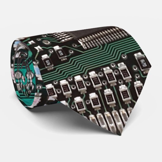 Funny circuit board stropdas (Opgerold)