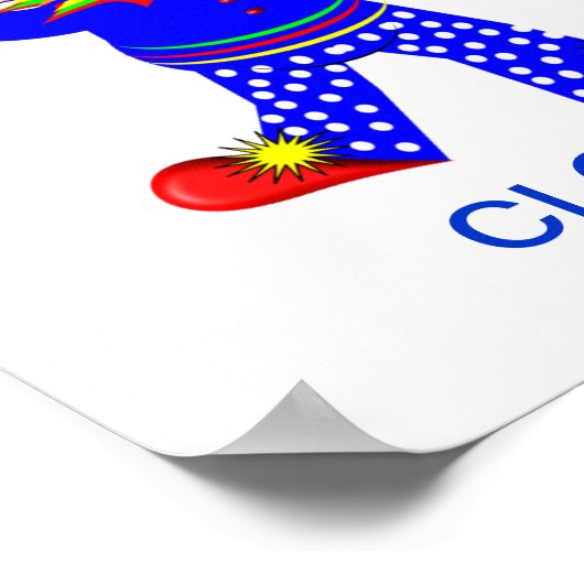 Funny Circus Clown Kinder Alphabet Letter C Afbeel Poster (Hoek)