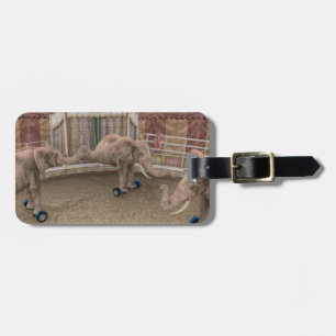 Funny Circus Elephants Bagagelabel