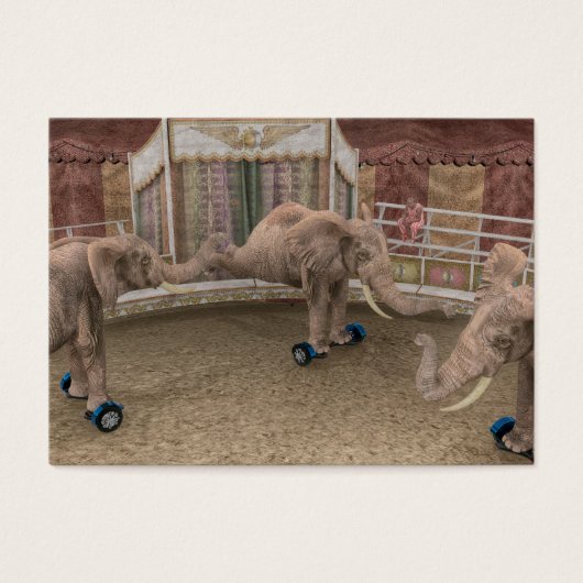 Funny Circus Elephants Visitekaartje (Voorkant)