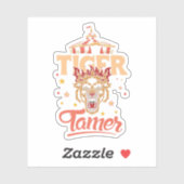 Funny Circus Tiger Tamer Big Cat. Designprestaties Sticker (Vel)