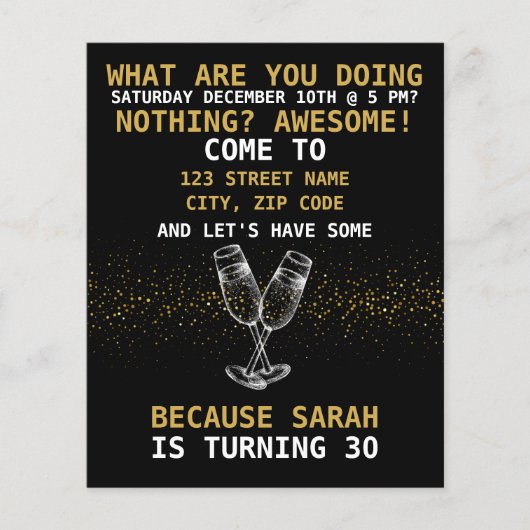 Funny citeert verjaardagsfeestuitnodiging (Voorkant)