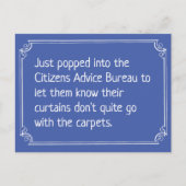 Funny Citizens Advice Bureau Joke Briefkaart (Voorkant)