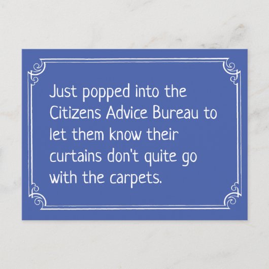 Funny Citizens Advice Bureau Joke Briefkaart (Voorkant)