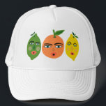 Funny Citrus Fruits Lemon Limoen Sinaasappel Trucker Pet<br><div class="desc">Haal de fiesta in deze leuke vrachtwagenhoed met een fruitpatroon. Waterverf kunst alleen voor jou! Bekijk mijn winkel voor meer design!</div>