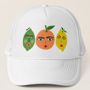 Funny Citrus Fruits Lemon Limoen Sinaasappel Trucker Pet