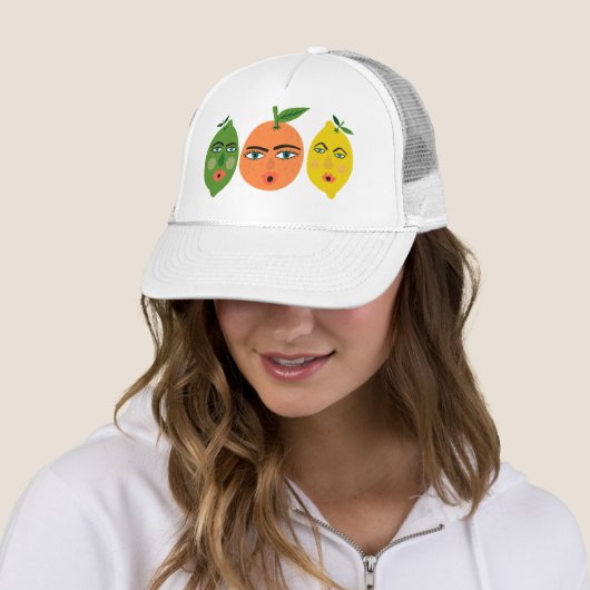 Funny Citrus Fruits Lemon Limoen Sinaasappel Trucker Pet (In situ)