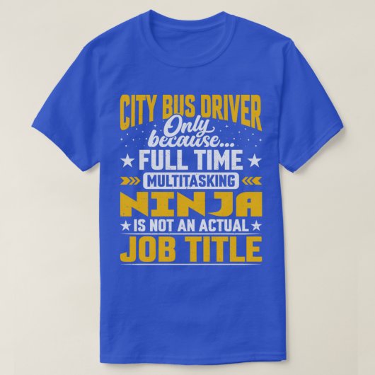 Funny City Bus Driver Titel T-shirt (Design voorkant)