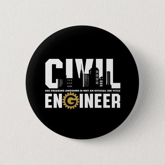 Funny Civil Engineer Civil Engineering student Ronde Button 5,7 Cm (Voorkant)