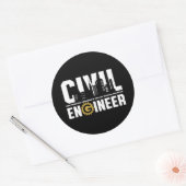 Funny Civil Engineer Civil Engineering student Ronde Sticker (Envelop)