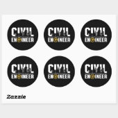 Funny Civil Engineer Civil Engineering student Ronde Sticker (Vel)