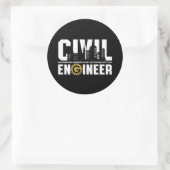 Funny Civil Engineer Civil Engineering student Ronde Sticker (Tas)