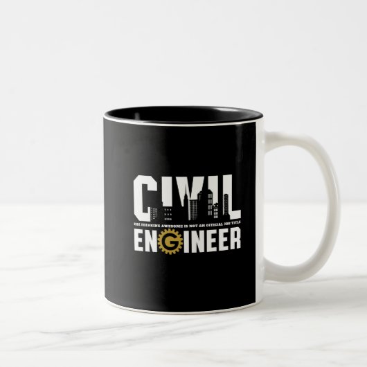 Funny Civil Engineer Civil Engineering student Tweekleurige Koffiemok (Rechts)