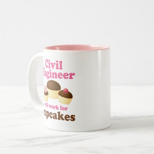 Funny Civil Engineer Tweekleurige Koffiemok (Voorkant links)