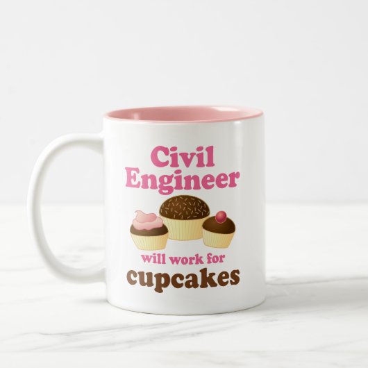 Funny Civil Engineer Tweekleurige Koffiemok (Links)